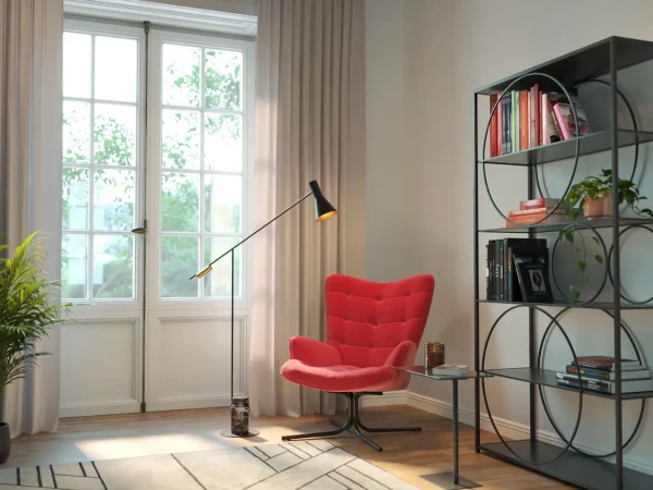 Poltrona girevole Oscar velluto rosso - KARE