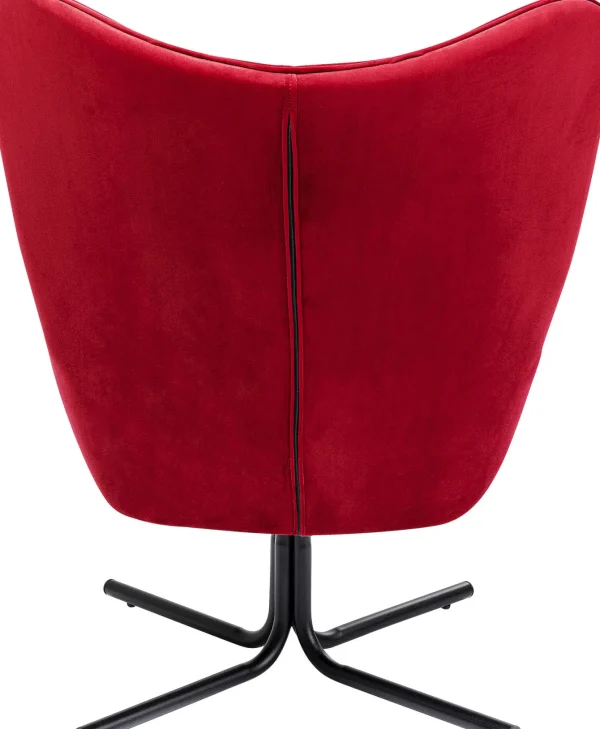 Poltrona girevole Oscar velluto rosso - KARE