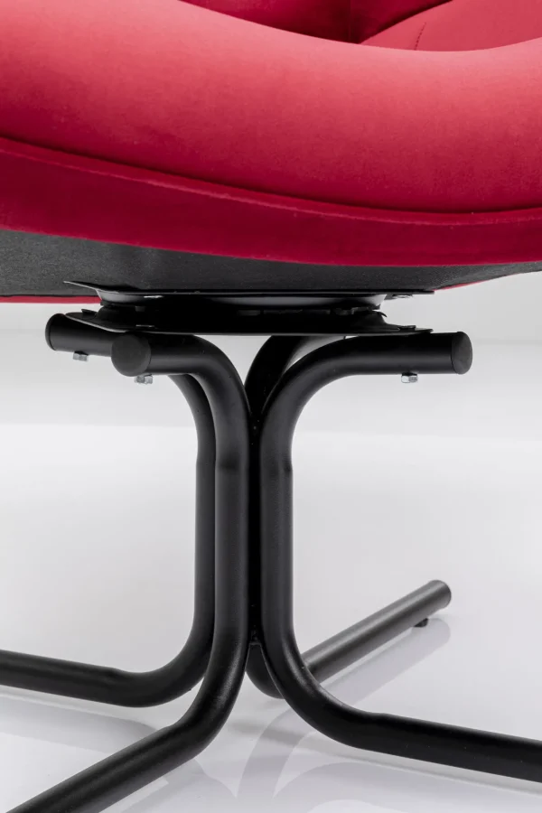 Poltrona girevole Oscar velluto rosso - KARE
