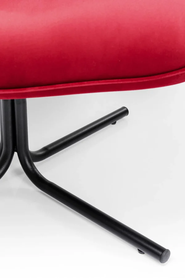 Poltrona girevole Oscar velluto rosso - KARE
