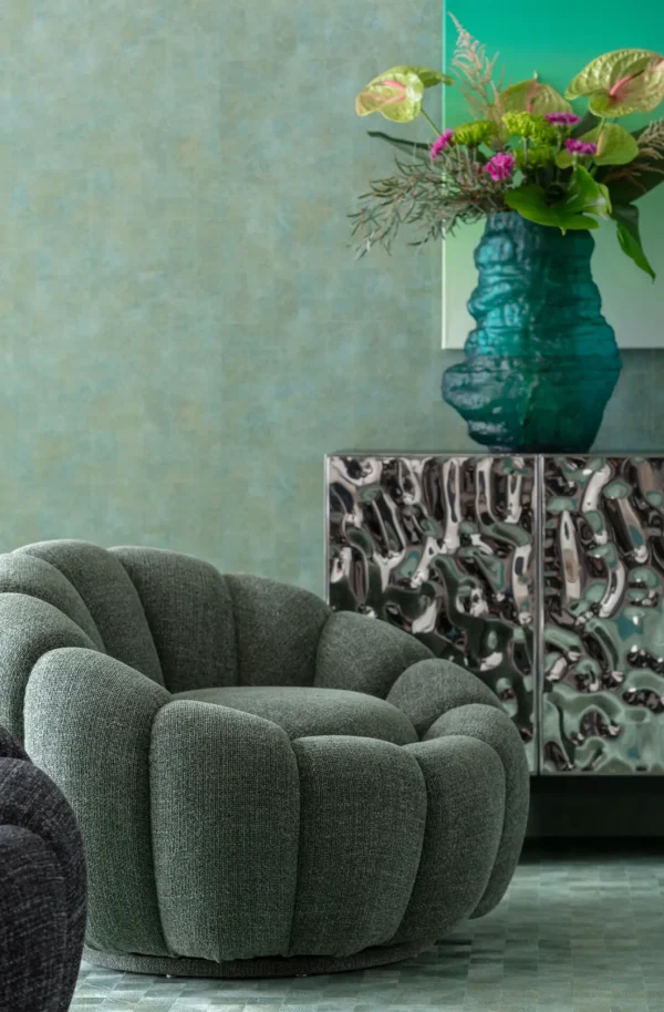 Poltrona girevole Peppo Bloom Melange Verde - KARE
