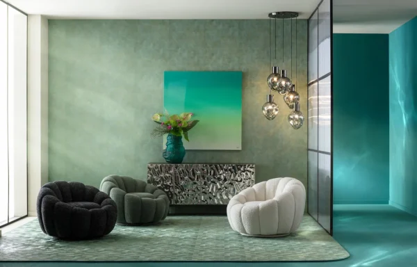 Poltrona girevole Peppo Bloom Melange Verde - KARE