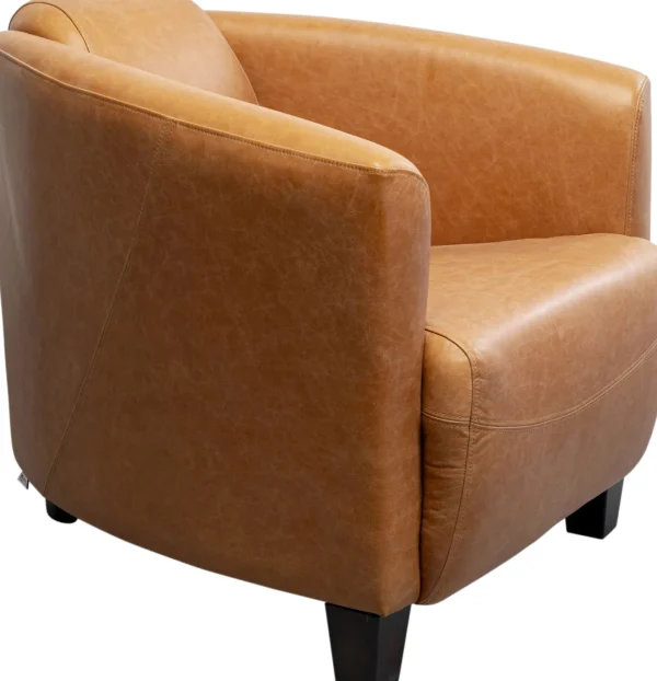 Poltrona Lounge Cigar Pelle Marrone Chiaro - KARE