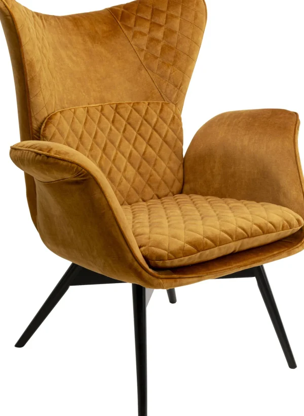 Poltrona Tudor Velluto Oro Marrone - KARE
