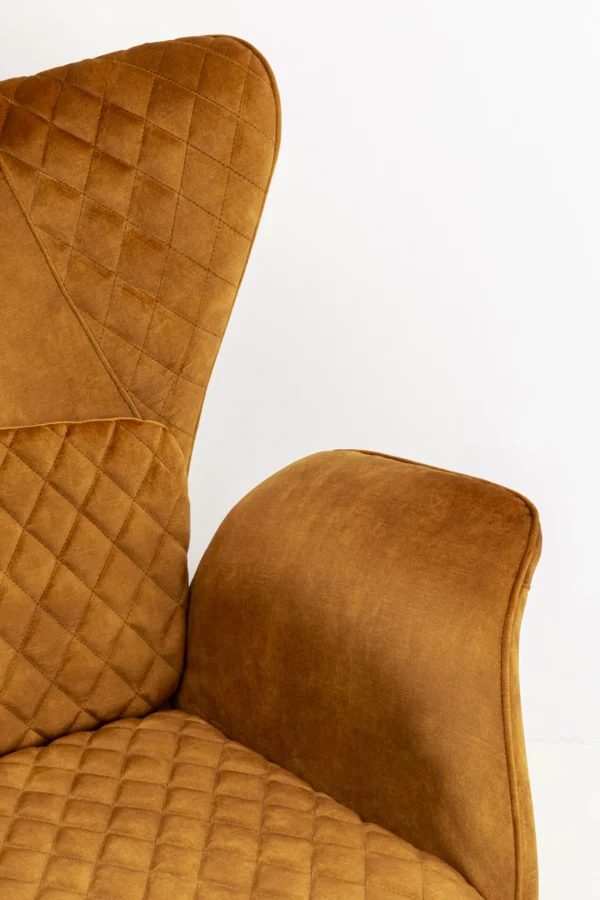 Poltrona Tudor Velluto Oro Marrone - KARE