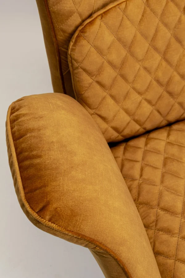 Poltrona Tudor Velluto Oro Marrone - KARE
