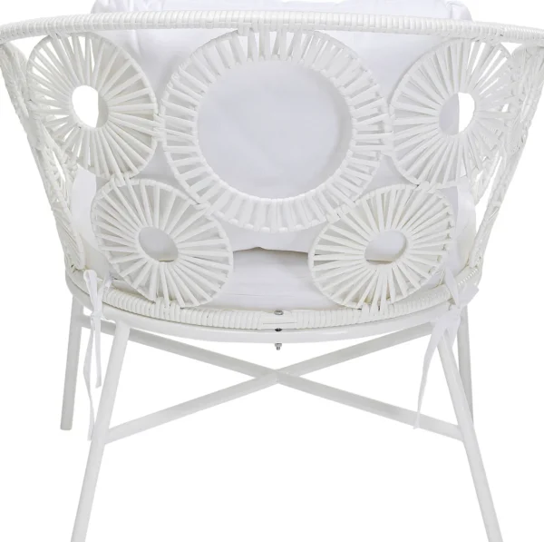 Poltroncina outdoor "Ibiza" 75x78cm bianca con cuscino - KARE