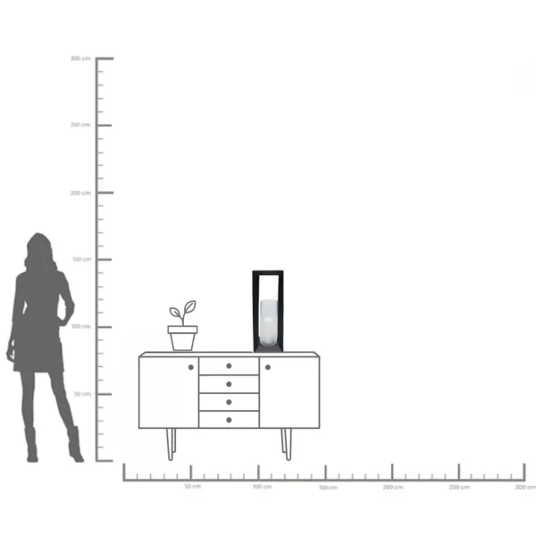 Porta candela / Lanterna "Mabel" vetro e ferro h61cm - KARE