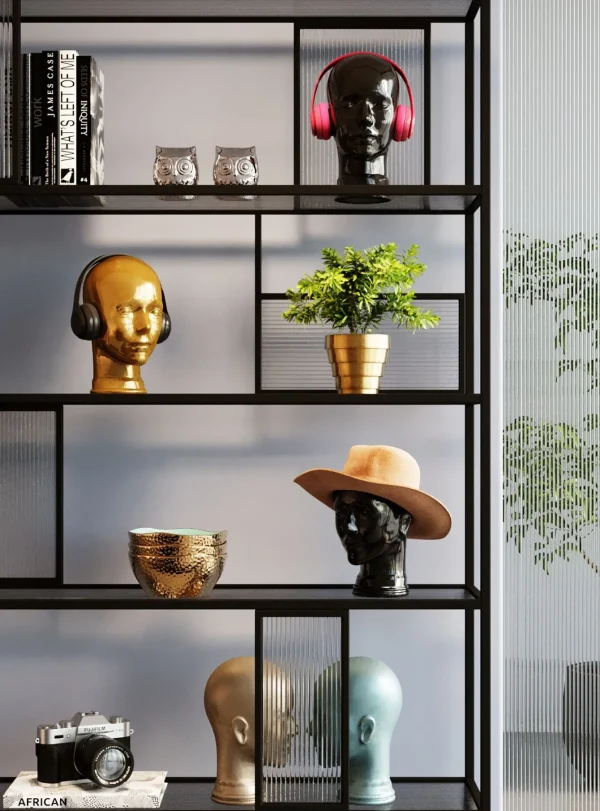 Porta Cuffie Nero a forma di testa - KARE