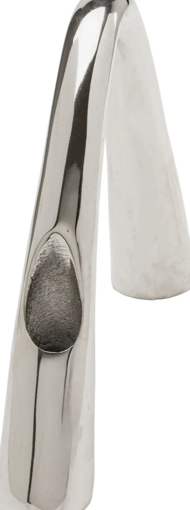 Portacandele Bow Duo cromo 21cm - KARE