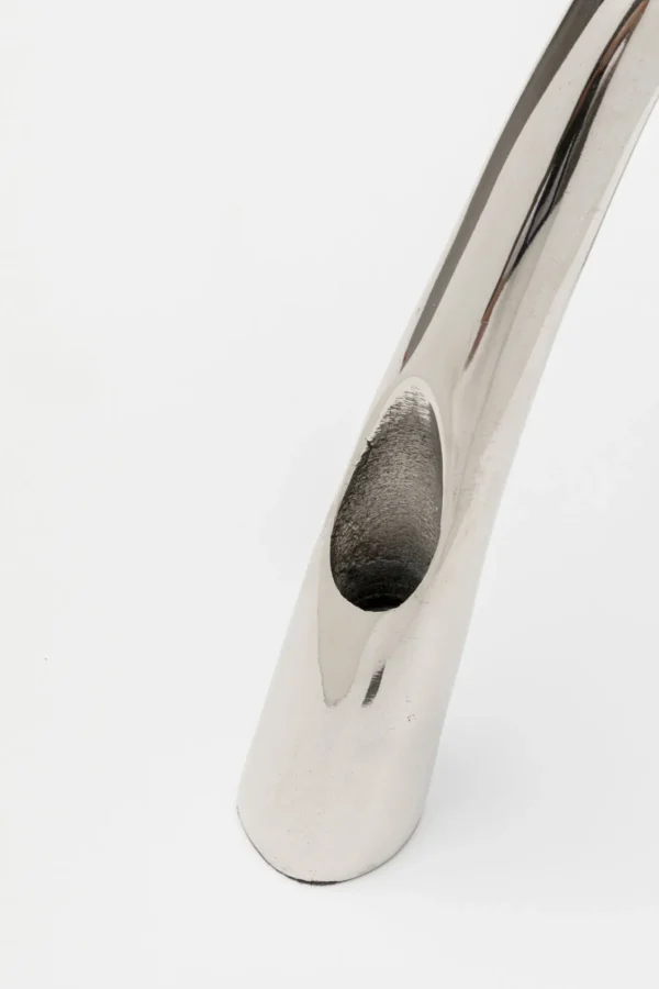 Portacandele Bow Duo cromo 21cm - KARE