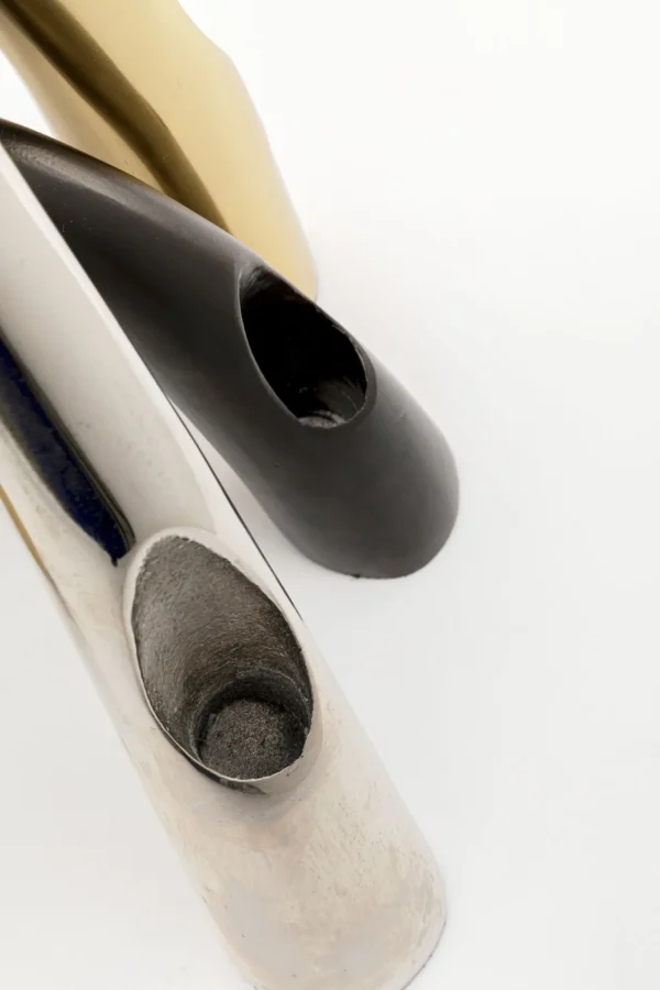 Portacandele Bow Duo cromo 21cm - KARE
