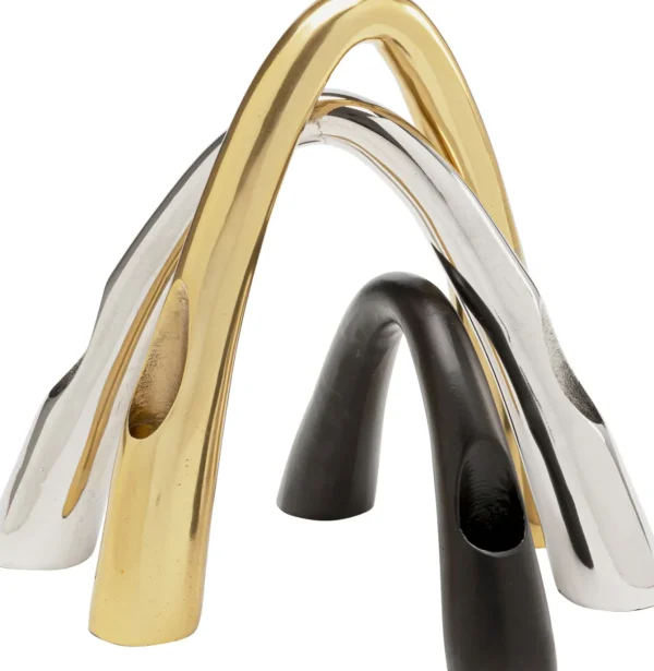 Portacandele Bow Duo nero 13cm - KARE