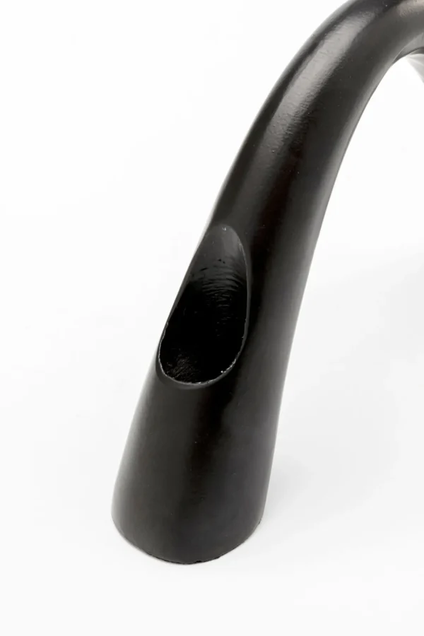 Portacandele Bow Duo nero 13cm - KARE