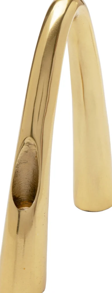 Portacandele Bow Duo oro 25cm - KARE