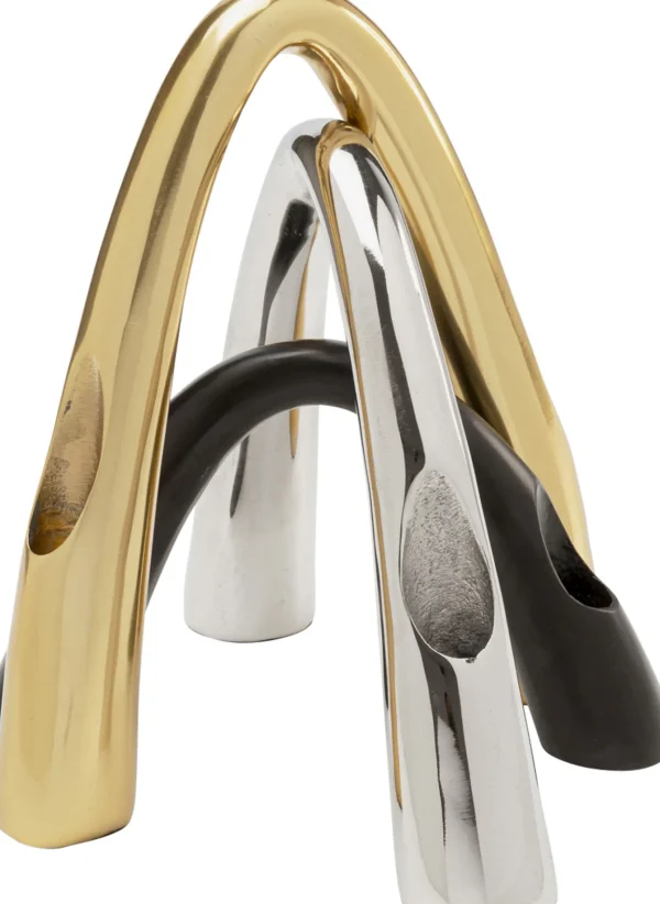 Portacandele Bow Duo oro 25cm - KARE
