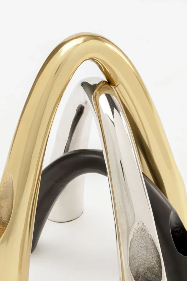 Portacandele Bow Duo oro 25cm - KARE