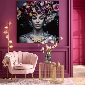 Quadro in vetro Flower Art Lady 120x120cm - KARE