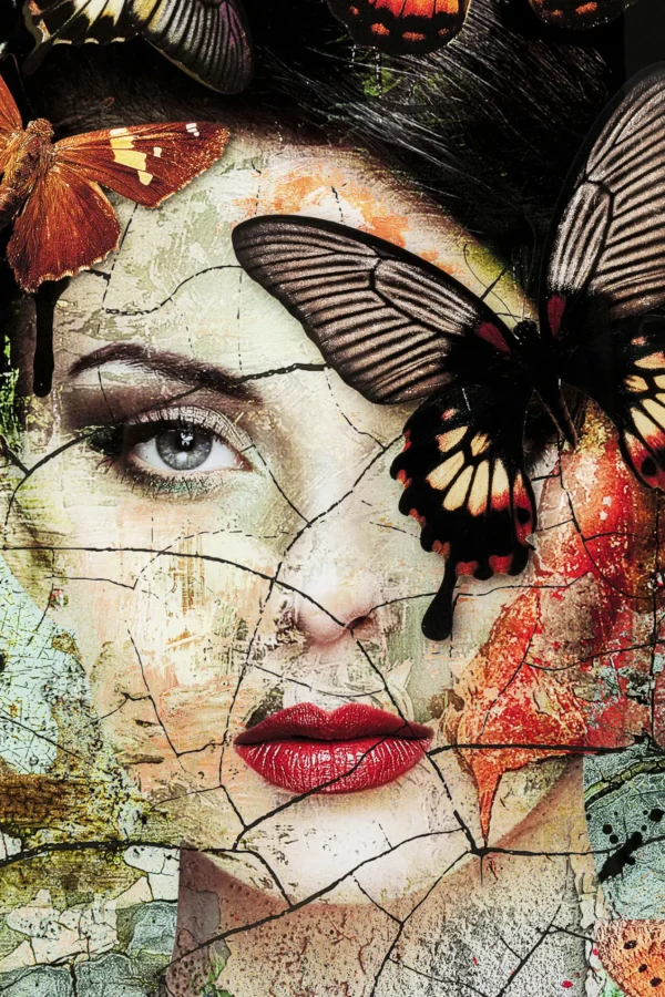 Quadro in vetro Lady Butterfly 100x150cm - KARE