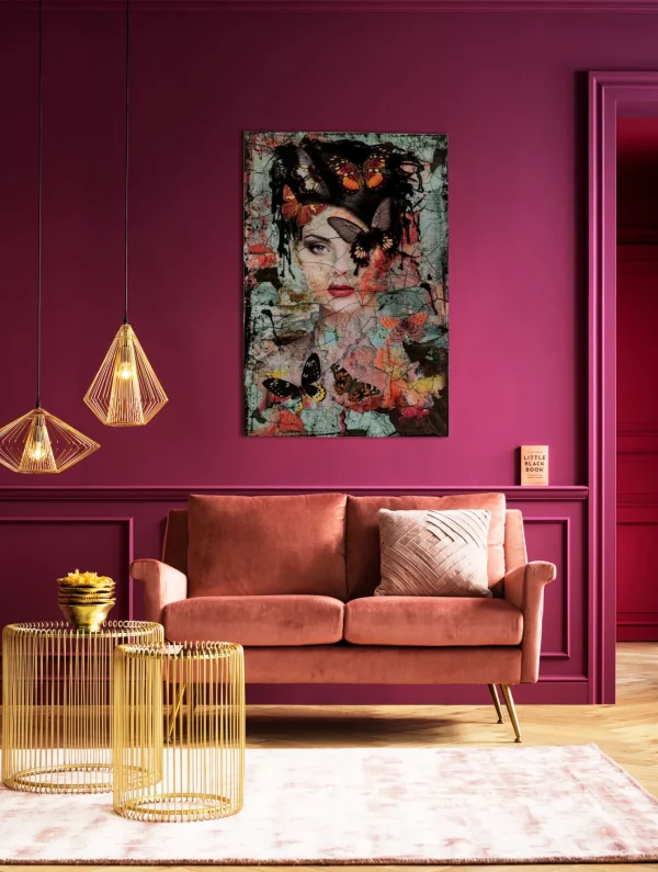 Quadro in vetro Lady Butterfly 100x150cm - KARE