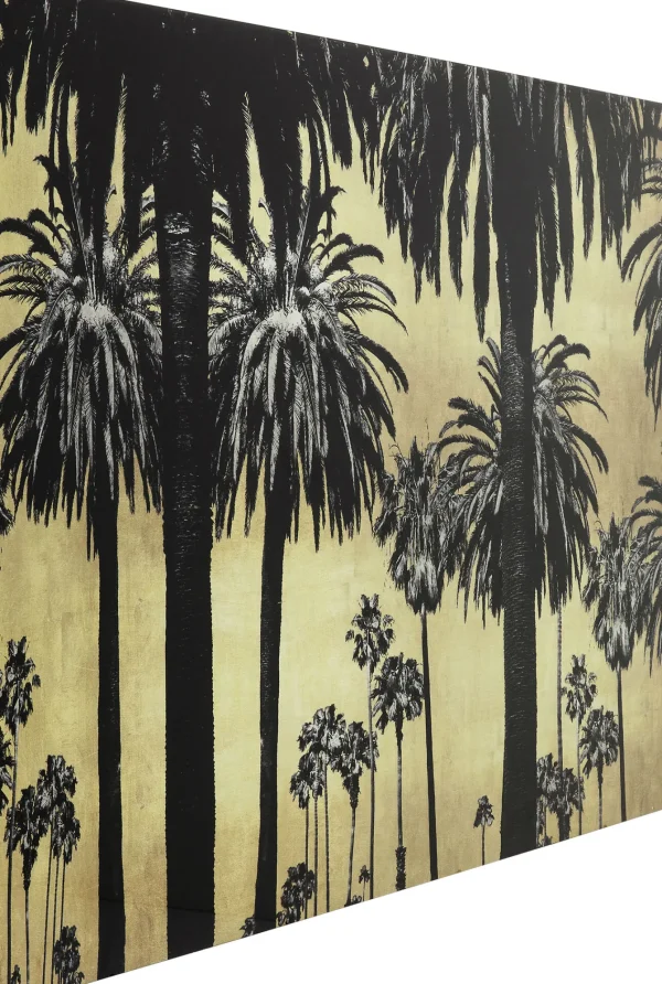 QUADRO IN VETRO METALLIC PALMS 180X120CM - KARE