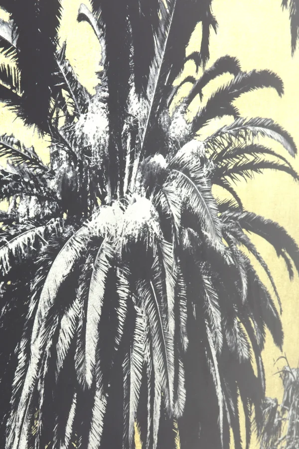 QUADRO IN VETRO METALLIC PALMS 180X120CM - KARE