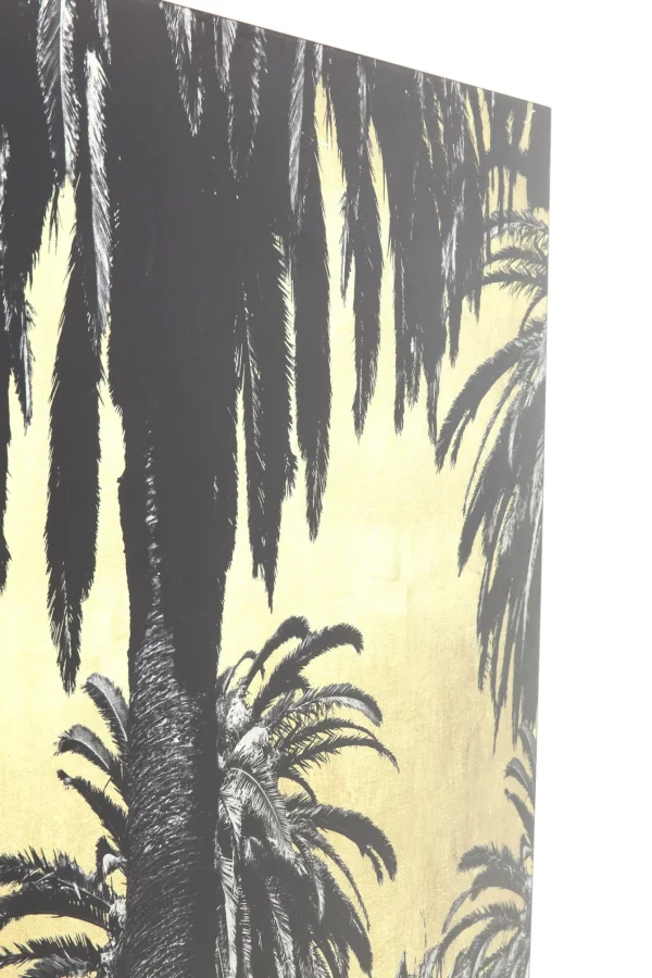 QUADRO IN VETRO METALLIC PALMS 180X120CM - KARE