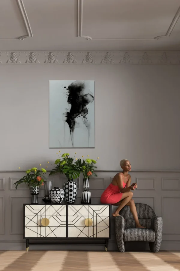 Quadro in vetro Smokey Face 100x150cm - KARE