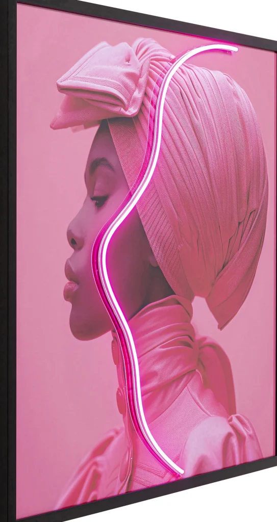 Quadro incorniciato LED Pink Woman 80x80cm - KARE