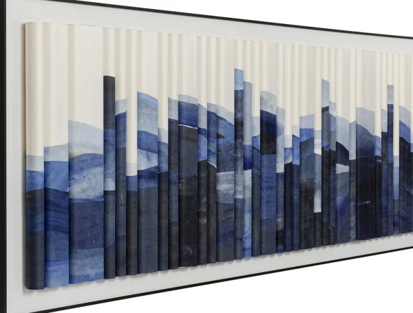 Quadro incorniciato Shadow Skyline Blu 160x60cm - KARE