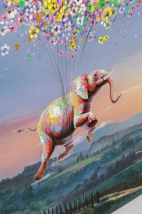 Quadro su tela Flying Elephant At Night 120x160cm - KARE