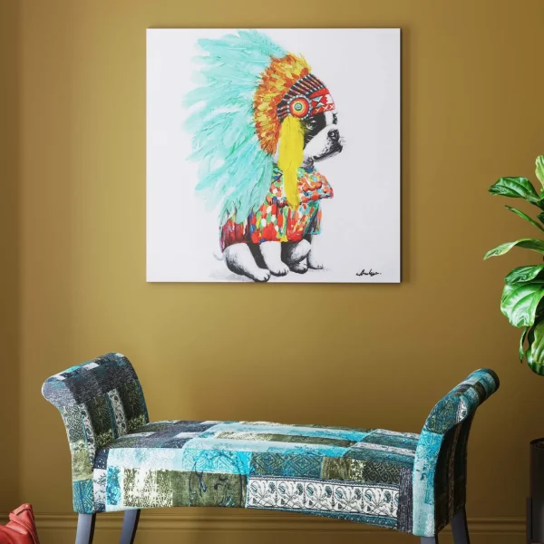 Quadro su tela Headdress Dog 80x80cm - KARE