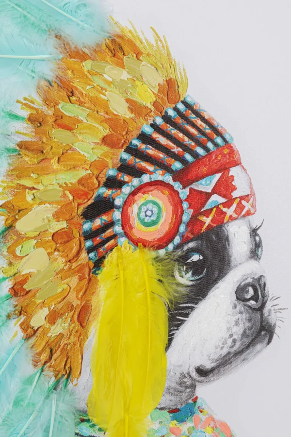 Quadro su tela Headdress Dog 80x80cm - KARE