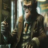 Quadro vetro Drinking Monkey 100x100cm - KARE