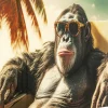 Quadro vetro Holiday Monkey 80x60cm - KARE