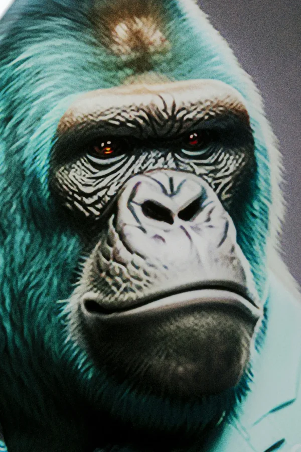 Quadro vetro Mister Gorilla Blu 60x90cm - KARE