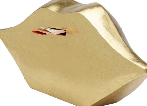 Salvadanaio Labbra Oro 13cm - KARE