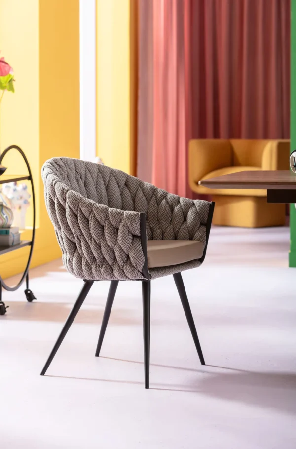 SEDIA CON BRACCIOLI KNOT TWEED - KARE