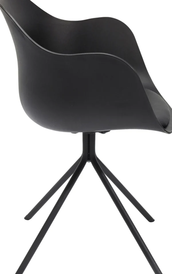 Sedia con braccioli nera Bel Air  - KARE