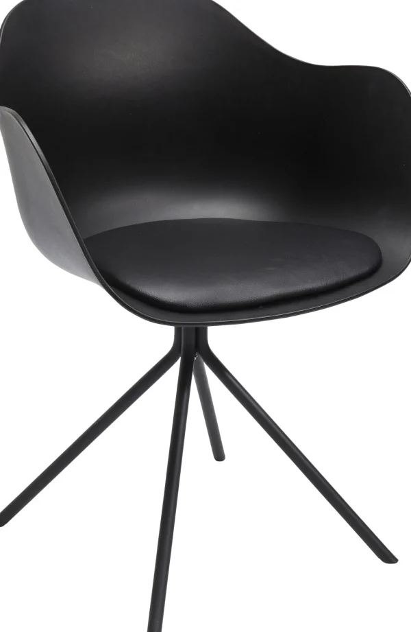 Sedia con braccioli nera Bel Air  - KARE