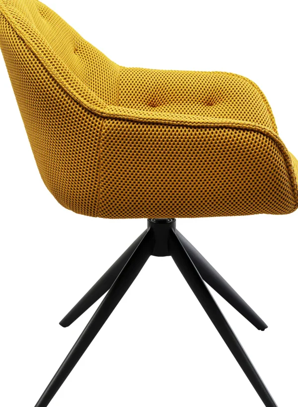 Sedia girevole Carlito Mesh giallo - KARE