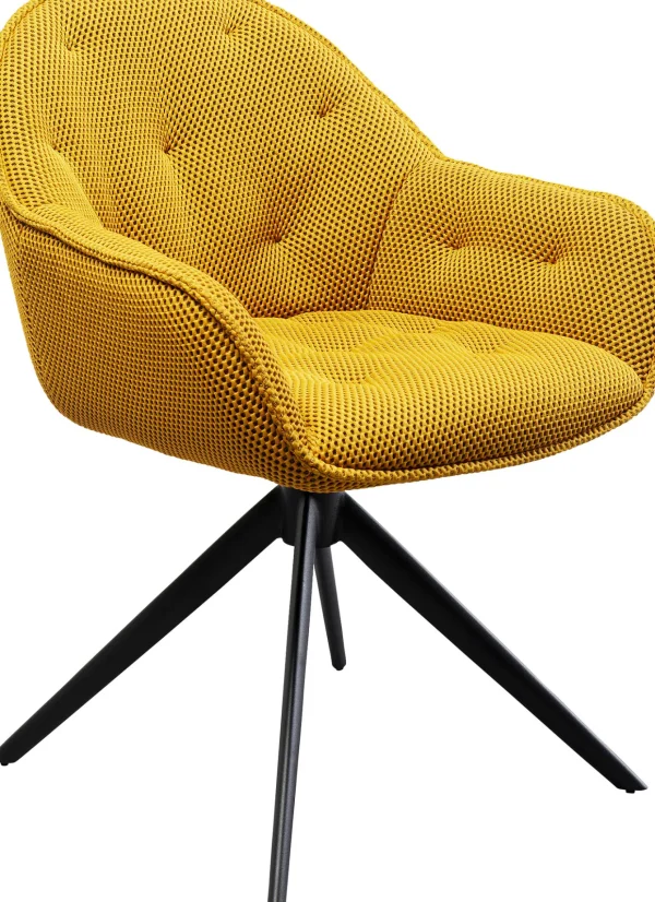 Sedia girevole Carlito Mesh giallo - KARE