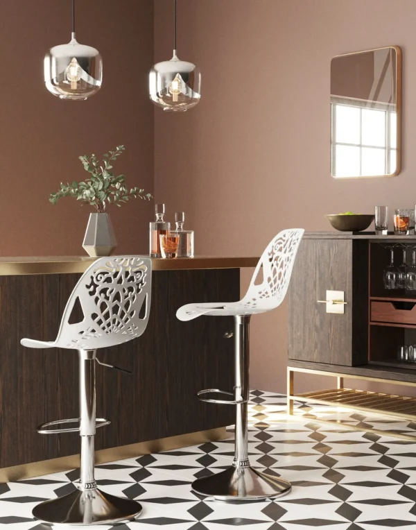 Sgabello Bar Ornament Bianco - KARE
