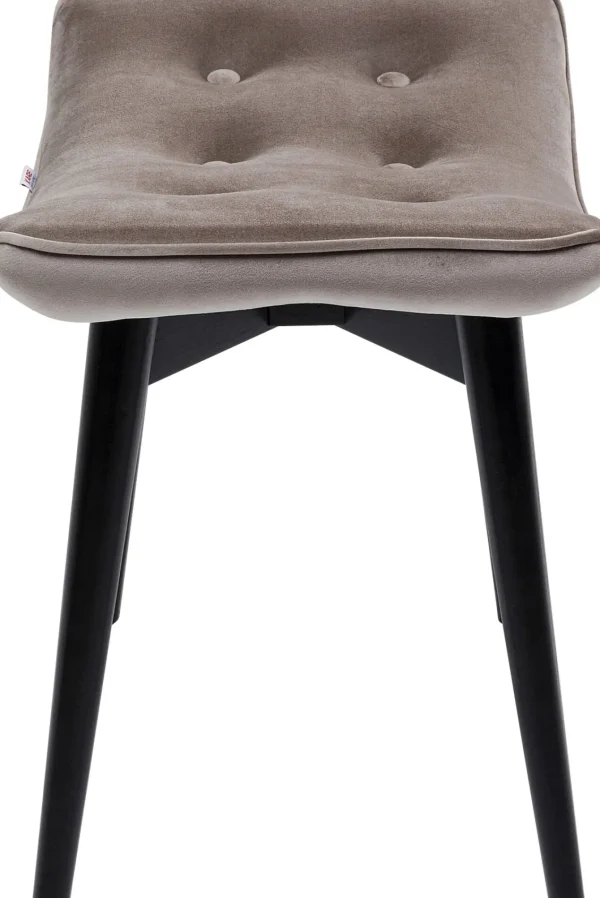 Sgabello nero Vicky in velluto grigio 46x59 cm - KARE