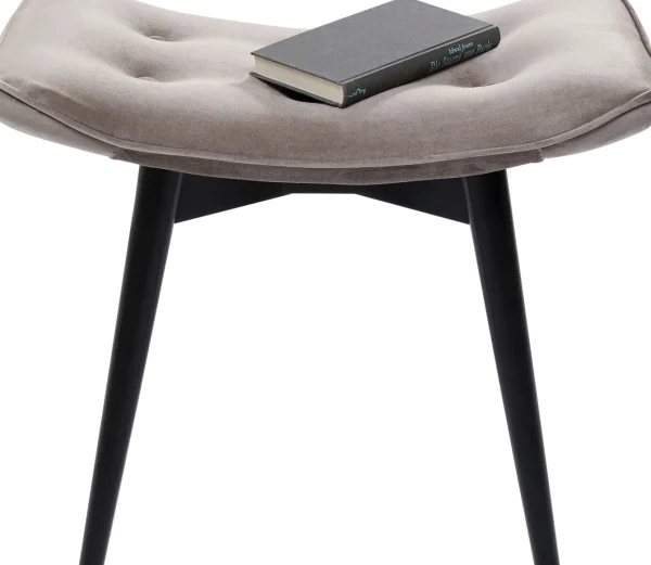 Sgabello nero Vicky in velluto grigio 46x59 cm - KARE
