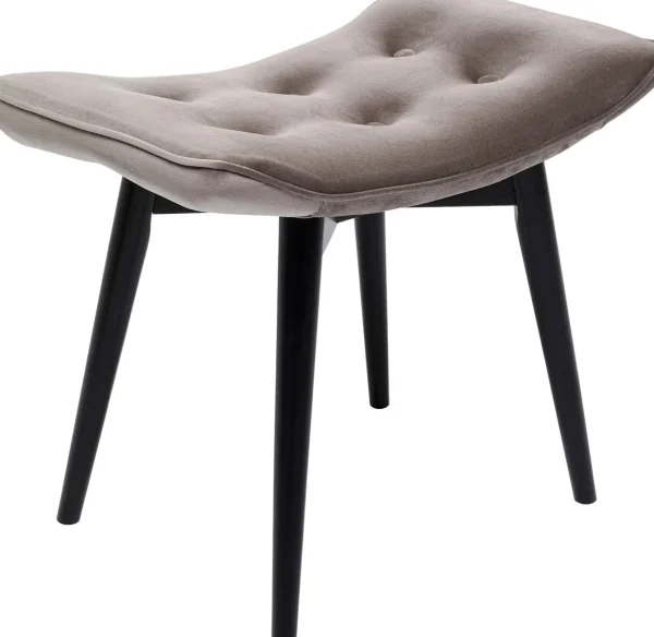 Sgabello nero Vicky in velluto grigio 46x59 cm - KARE
