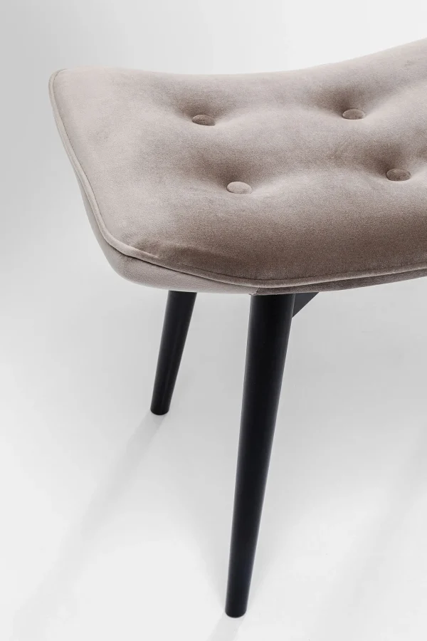 Sgabello nero Vicky in velluto grigio 46x59 cm - KARE
