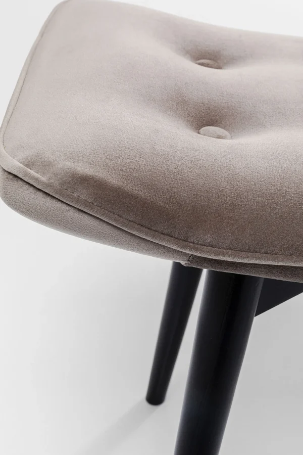 Sgabello nero Vicky in velluto grigio 46x59 cm - KARE