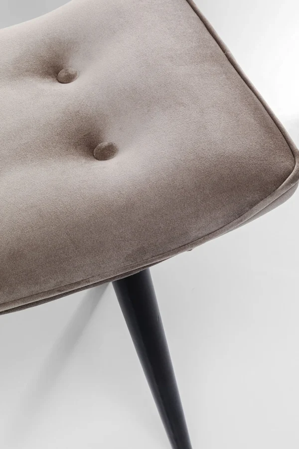 Sgabello nero Vicky in velluto grigio 46x59 cm - KARE