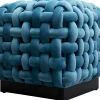 Sgabello Weave Square blu 47x47cm - KARE